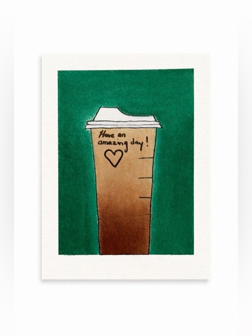 Hand Painted Coffee Art Starbucks Inspired Brown Sugar Oatmilk Coffee Wall Decor